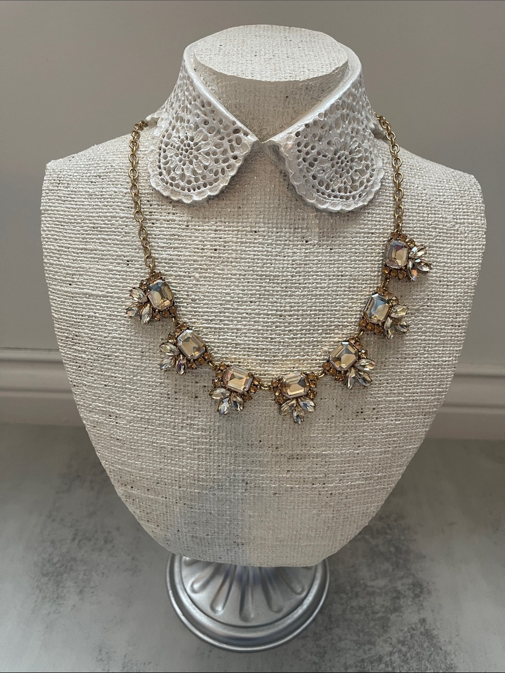 J.Crew Gold Crystal Statement Necklace - Women Jewelry